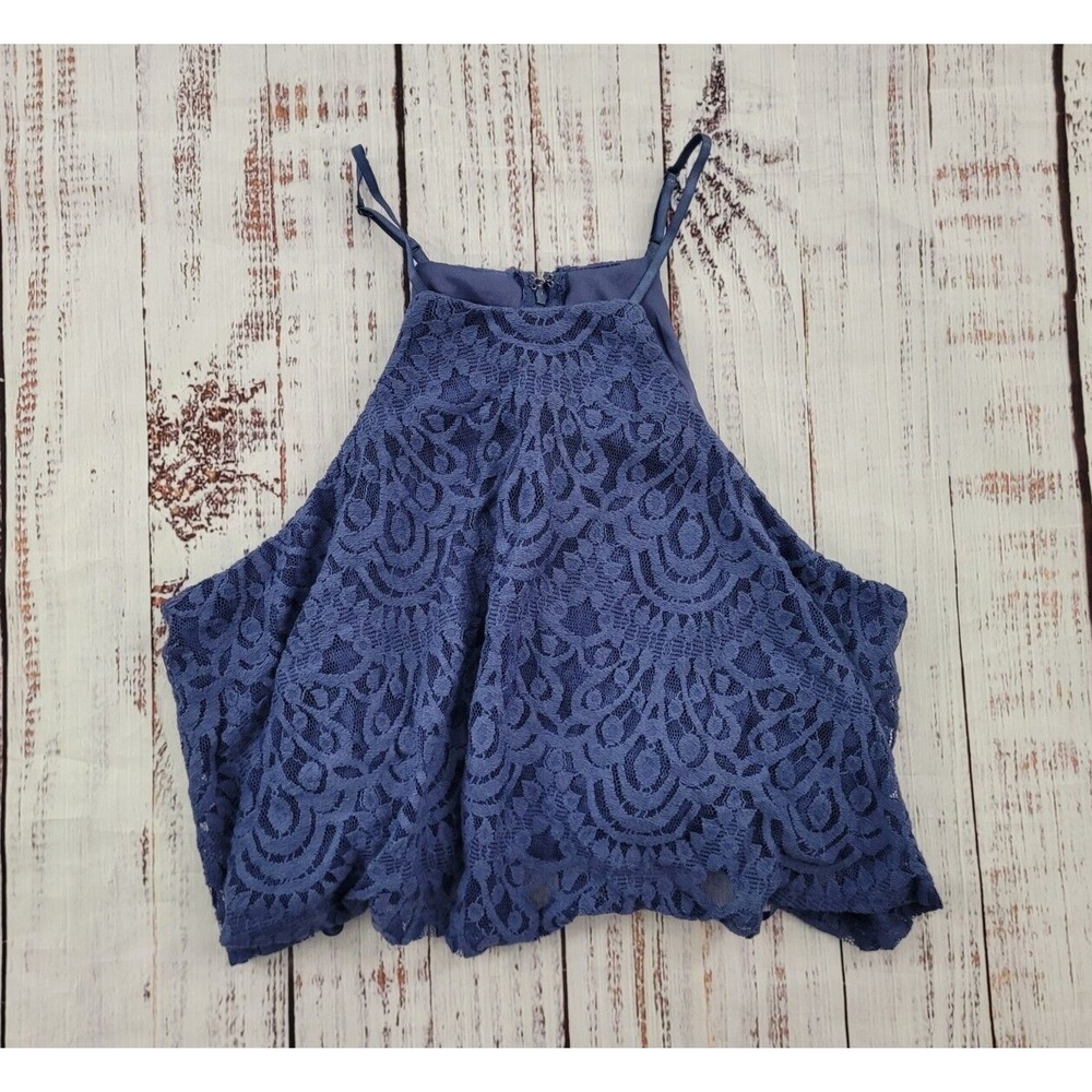 Romantic Lace Overlay Halter Top Flowy Boho Evening – City Studio – 9